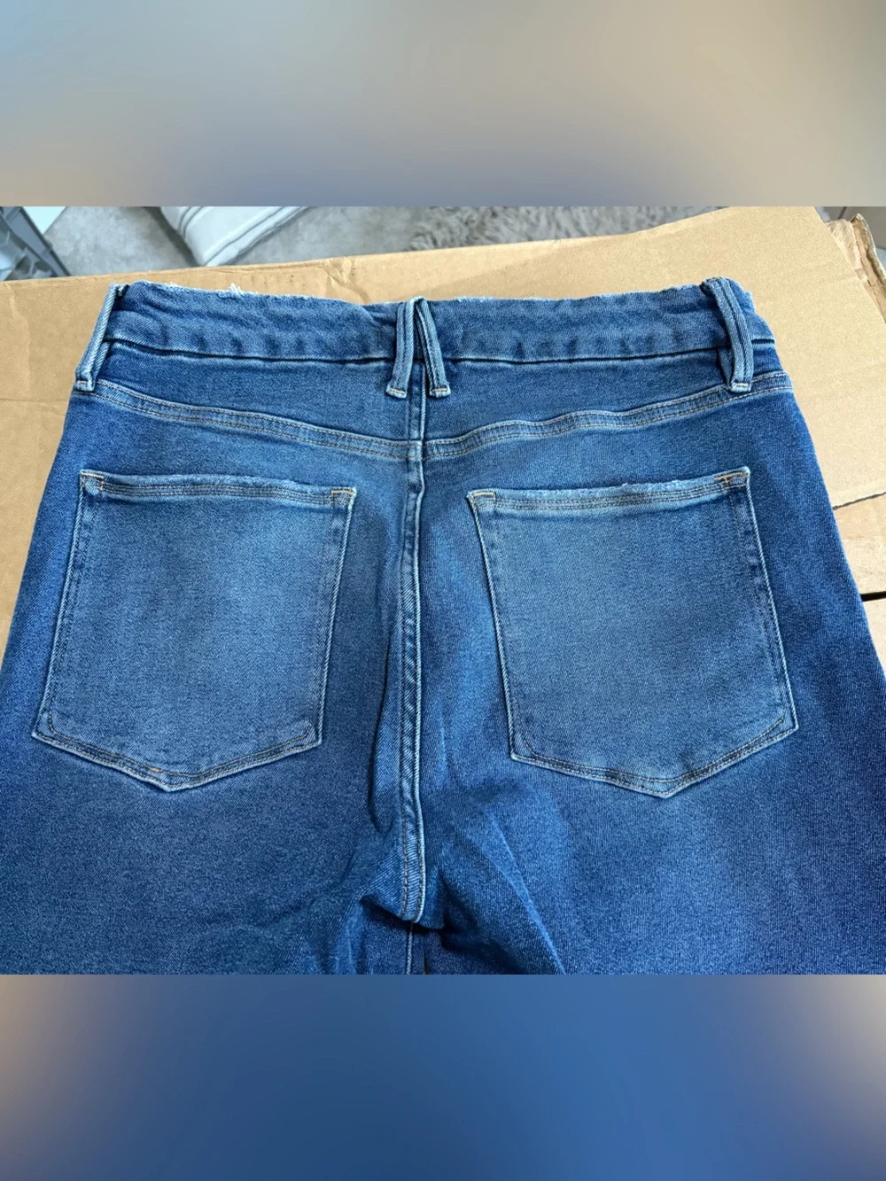 Good American Medium Blue Distressed Good Curve Skinny Jeans